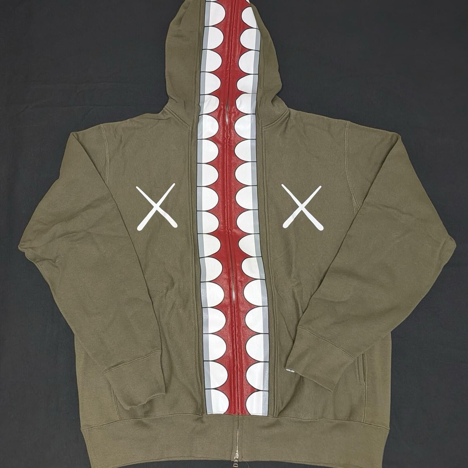 Bape A Bathing Ape Bape Kaws Full Zip Chomper Hoodie Olive Green Size US XL / EU 56 / 4 - 1 Thumbnail