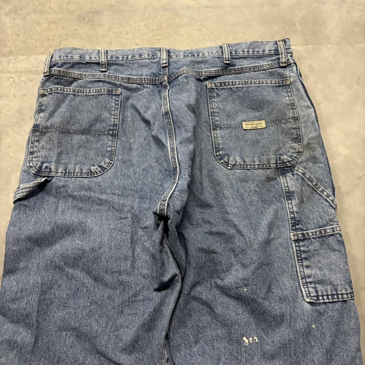 Japanese Brand × Vintage Crazy Vintage Y2K/2000s Baggy Medium Wash Workwear Carpenter Skater Denim Jeans! Size US 40 / EU 56 - 7 Thumbnail