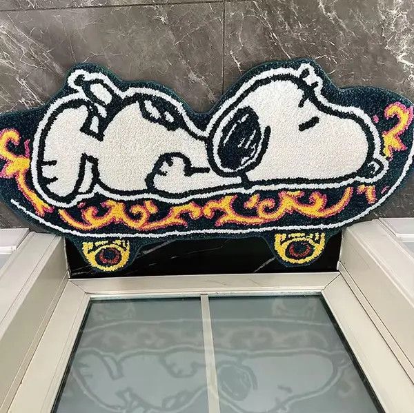 VIBE Cartoon Skateboard Kawaii Dog Print Carpet Rug Size ONE SIZE - 8 Thumbnail