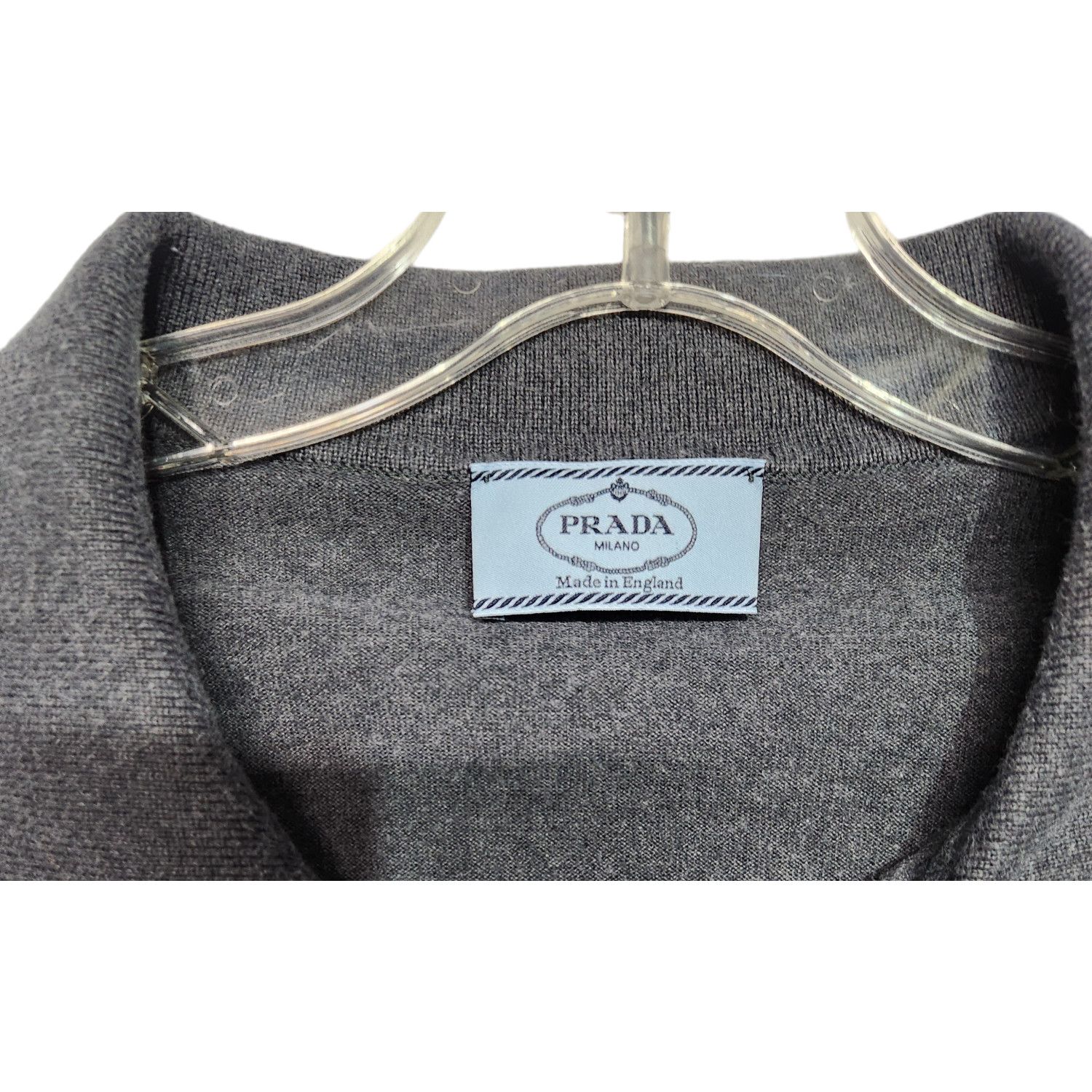 Prada Prada Gray Knit Polo 54 Size US L / EU 52-54 / 3 - 3 Thumbnail