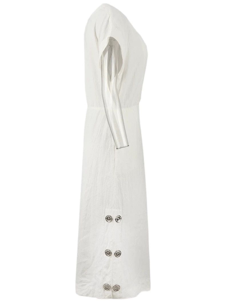 Loewe LOEWE Cotton and hemp buttoned dress Size XS / US 0-2 / IT 36-38 - 3 Thumbnail