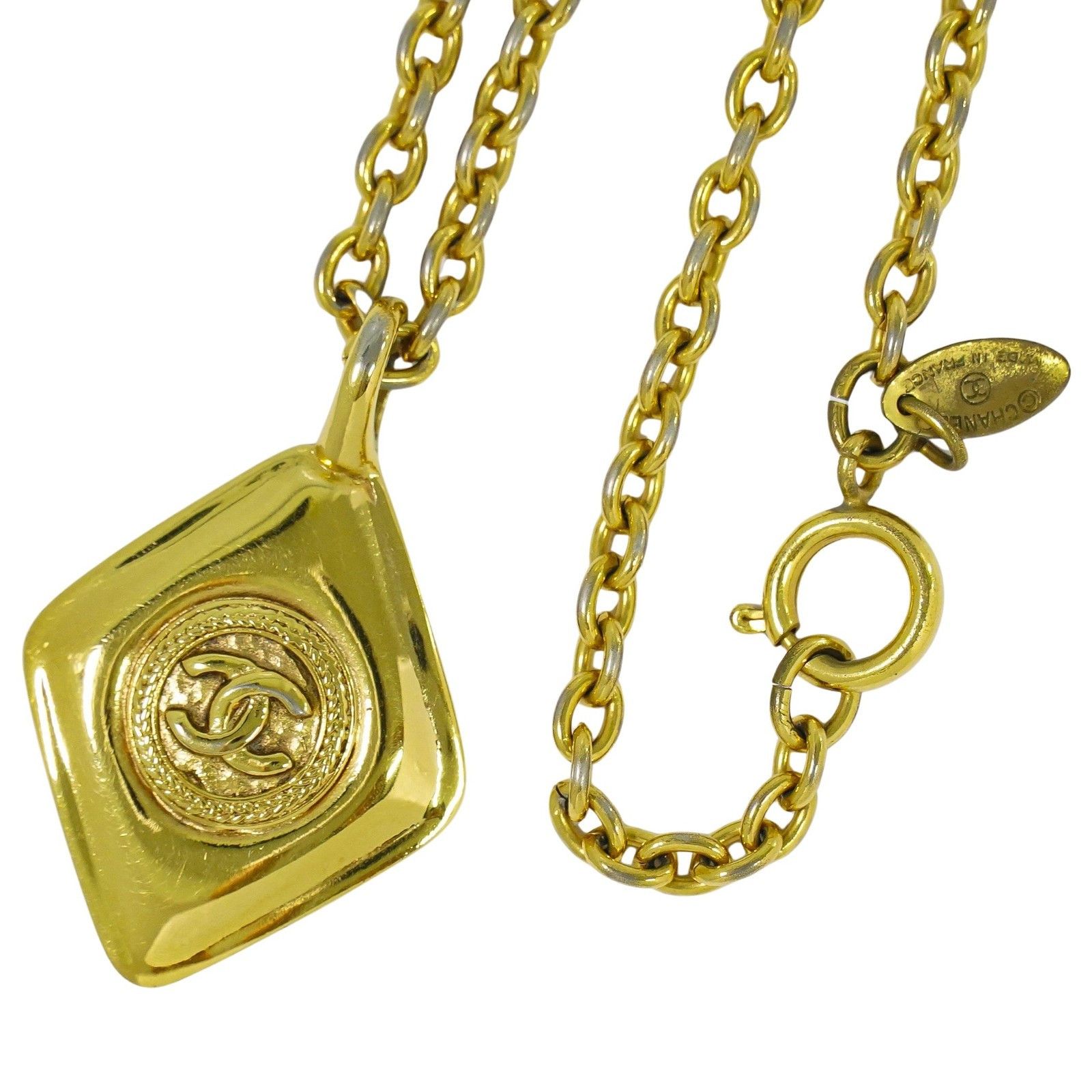 Chanel Chanel Vintage CC Pendent Necklace Plated Metal Size ONE SIZE - 1 Thumbnail