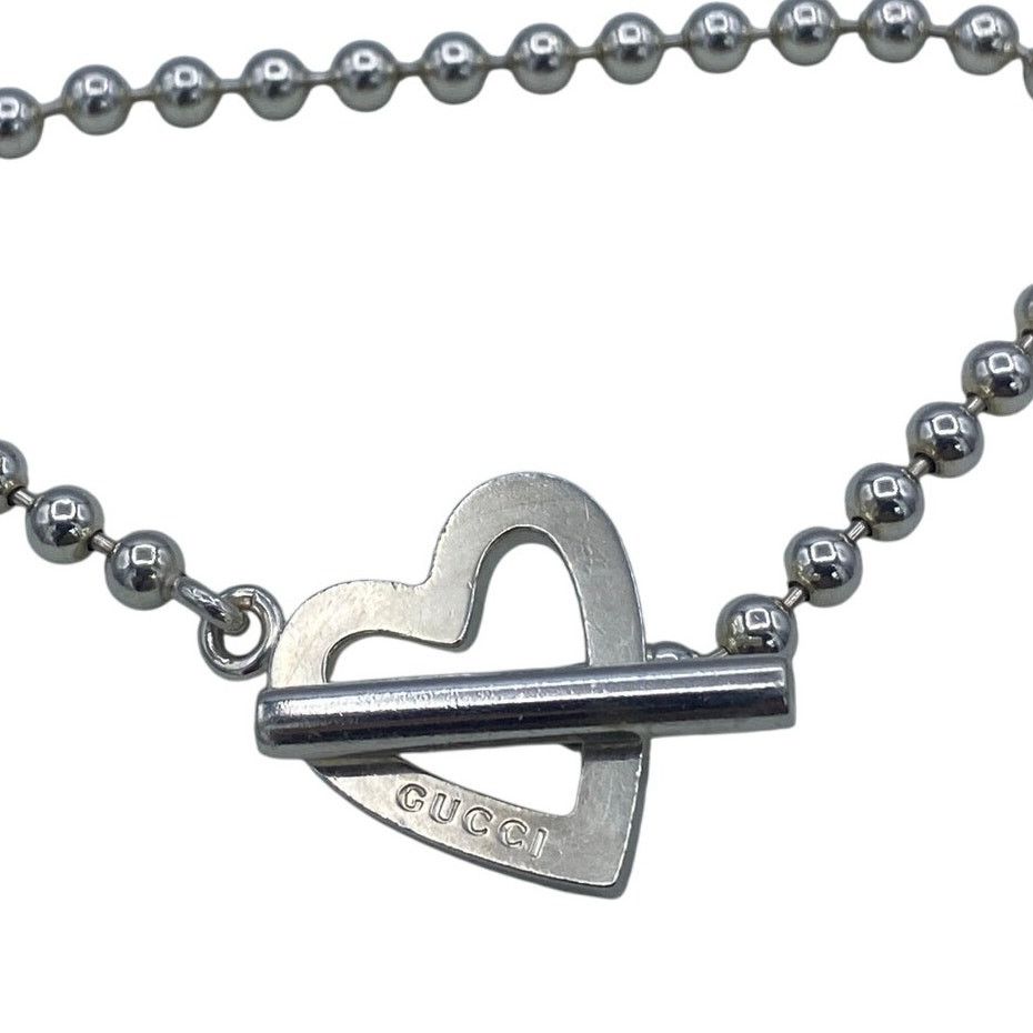 Gucci GUCCI Silver Heart Ball Chain Bracelet 7" Size ONE SIZE - 2 Thumbnail