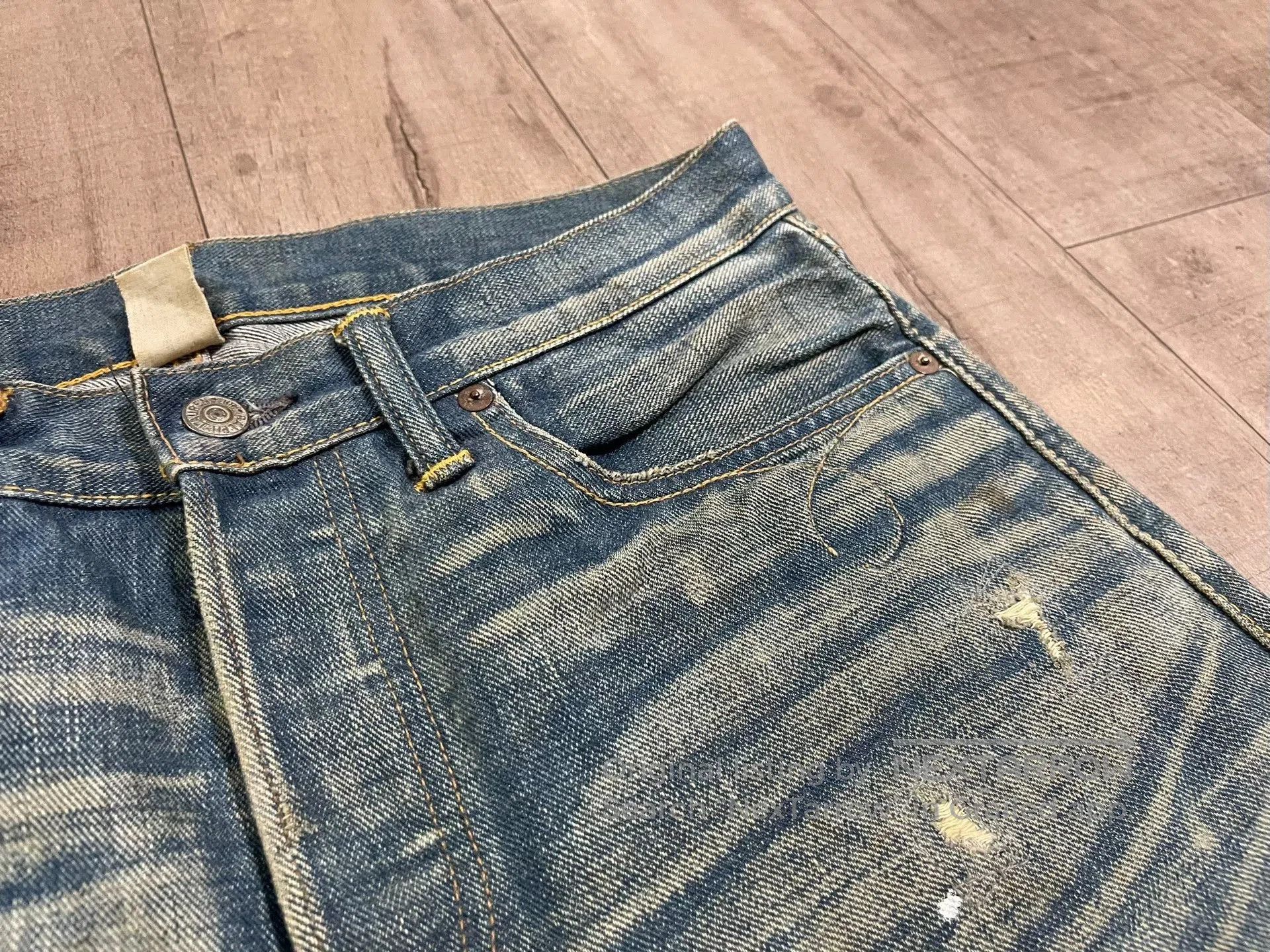 RRL Ralph Lauren RRL Distressed Washed Denim Jeans. Size US 32 / EU 48 - 4 Thumbnail
