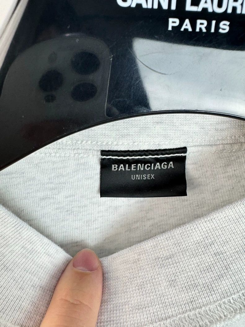 Balenciaga Balenciaga Gray Logo Embroidered Short Sleeve Tee Size US M / EU 48-50 / 2 - 4 Thumbnail