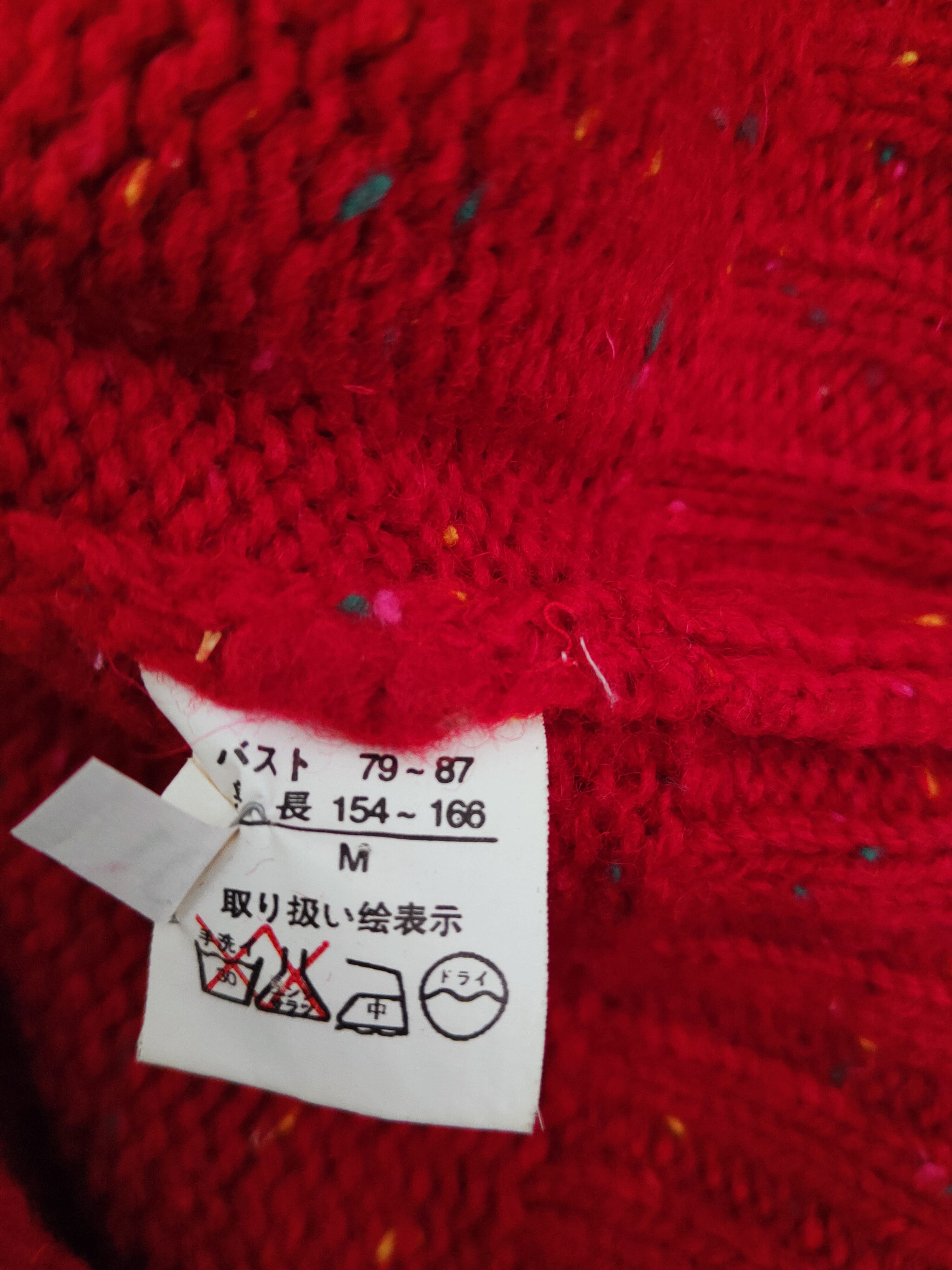 Homespun Knitwear × Japanese Brand Formengirl Co. Red Knitwear Cardigan #W561 Size S / US 4 / IT 40 - 11 Thumbnail