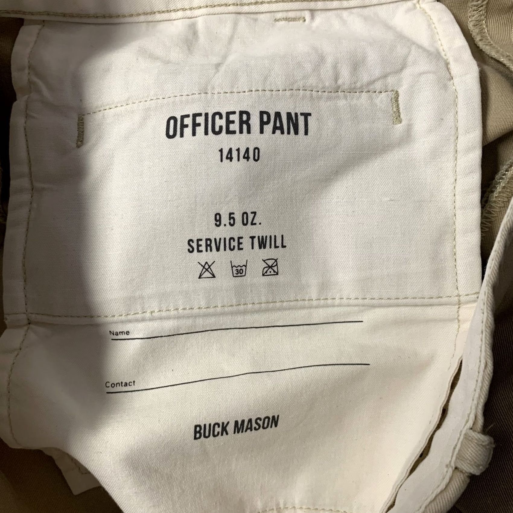 Buck Mason BUCK MASON Size 32 Khaki Solid Cotton Button Fly Casual Pants Mens Size US 32 / EU 48 - 3 Thumbnail