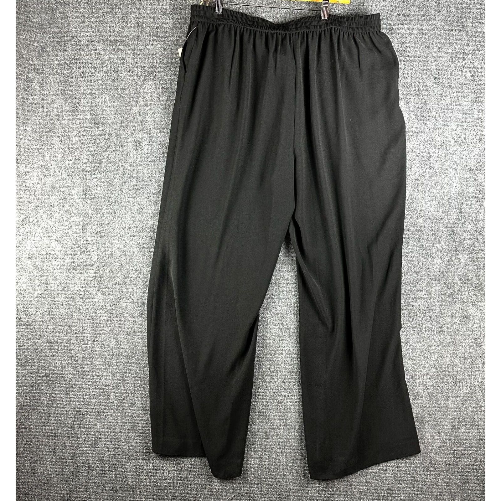 Vintage Sejour Pants Womens 18W Black Wide Leg Pockets Zip Fly Elastic Back Waist NEW Size 40" / US 18 - 7 Thumbnail