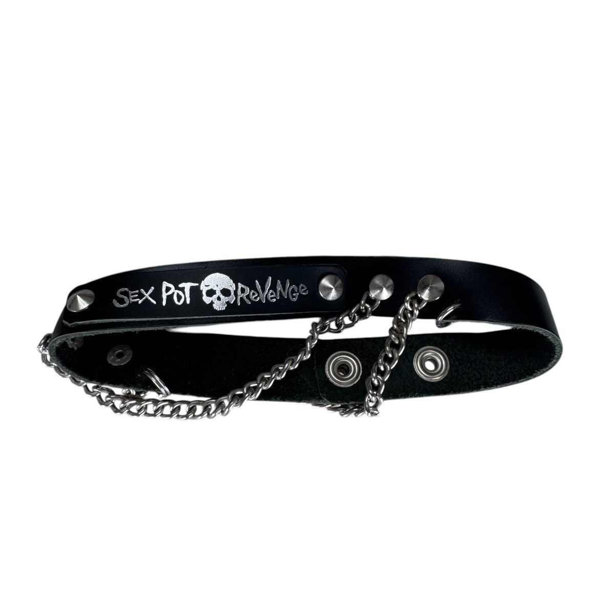 Sex Pot ReVeNGe 🌟SEX POT REVENGE SKULL GRAFFITI LEATHER WRISTBAND Size ONE SIZE - 4 Thumbnail