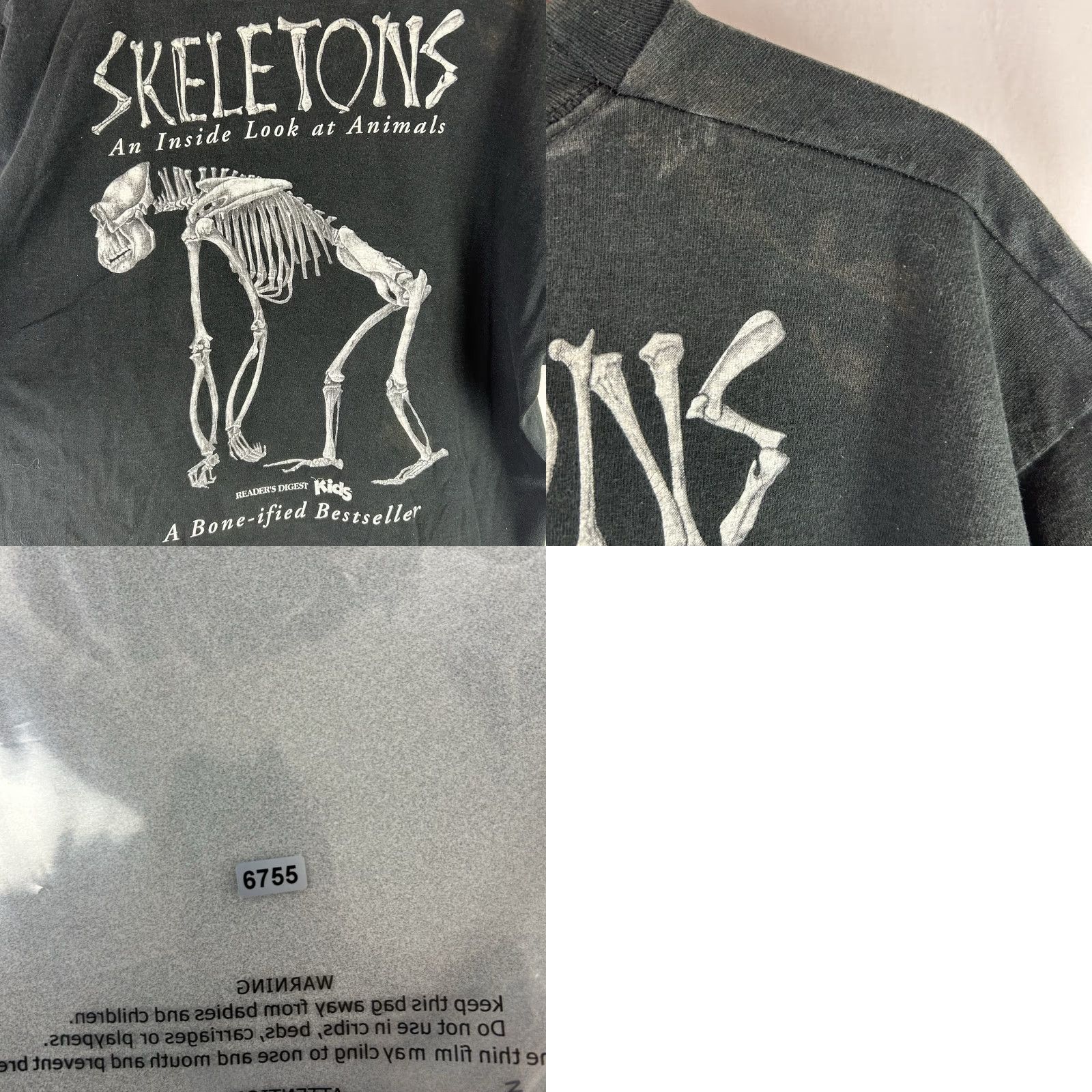 Vintage VTG Skeletons Inside Look At Animals Readers Digest Shirt XL 90s Single Stitch Mens Short Sleeve Black Punk Animals Skeletons Read D igest Size US XL / EU 56 / 4 - 8 Thumbnail