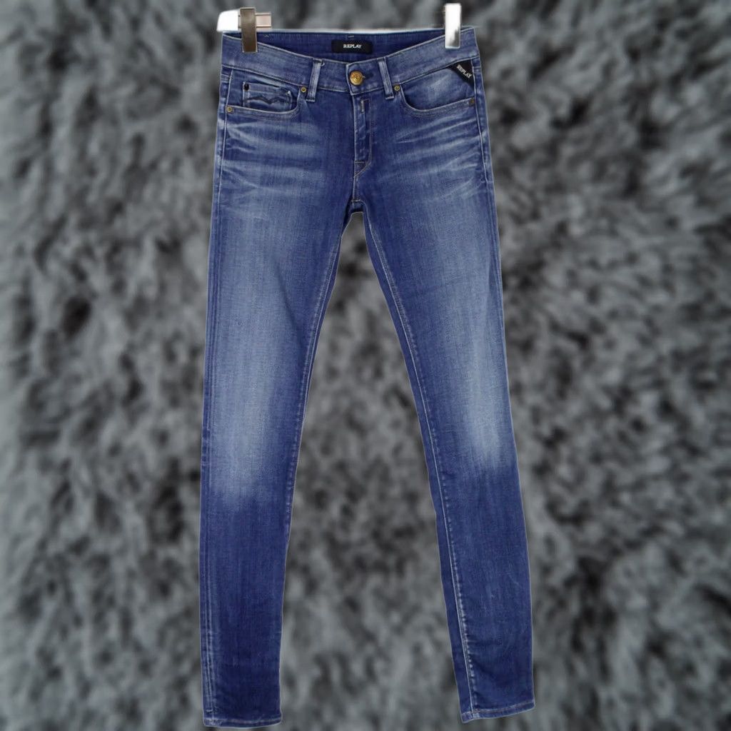 Replay Replay Luz Jeans Women's W27/L32 Whiskers Zip Skinny Fit Blue Size 27" / US 4 / IT 40 - 1 Thumbnail