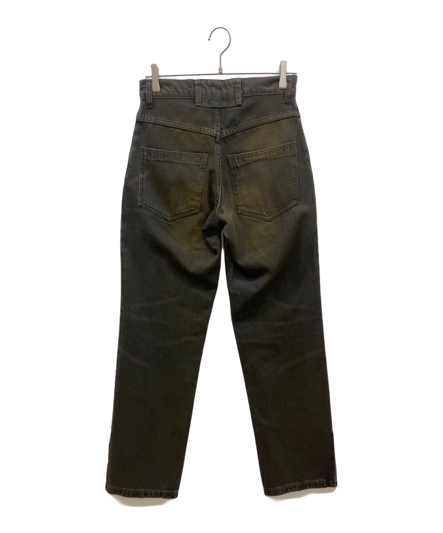 Mowalola MOWALOLA Coated Denim Pants Black 28 Size US 29 - 2 Thumbnail