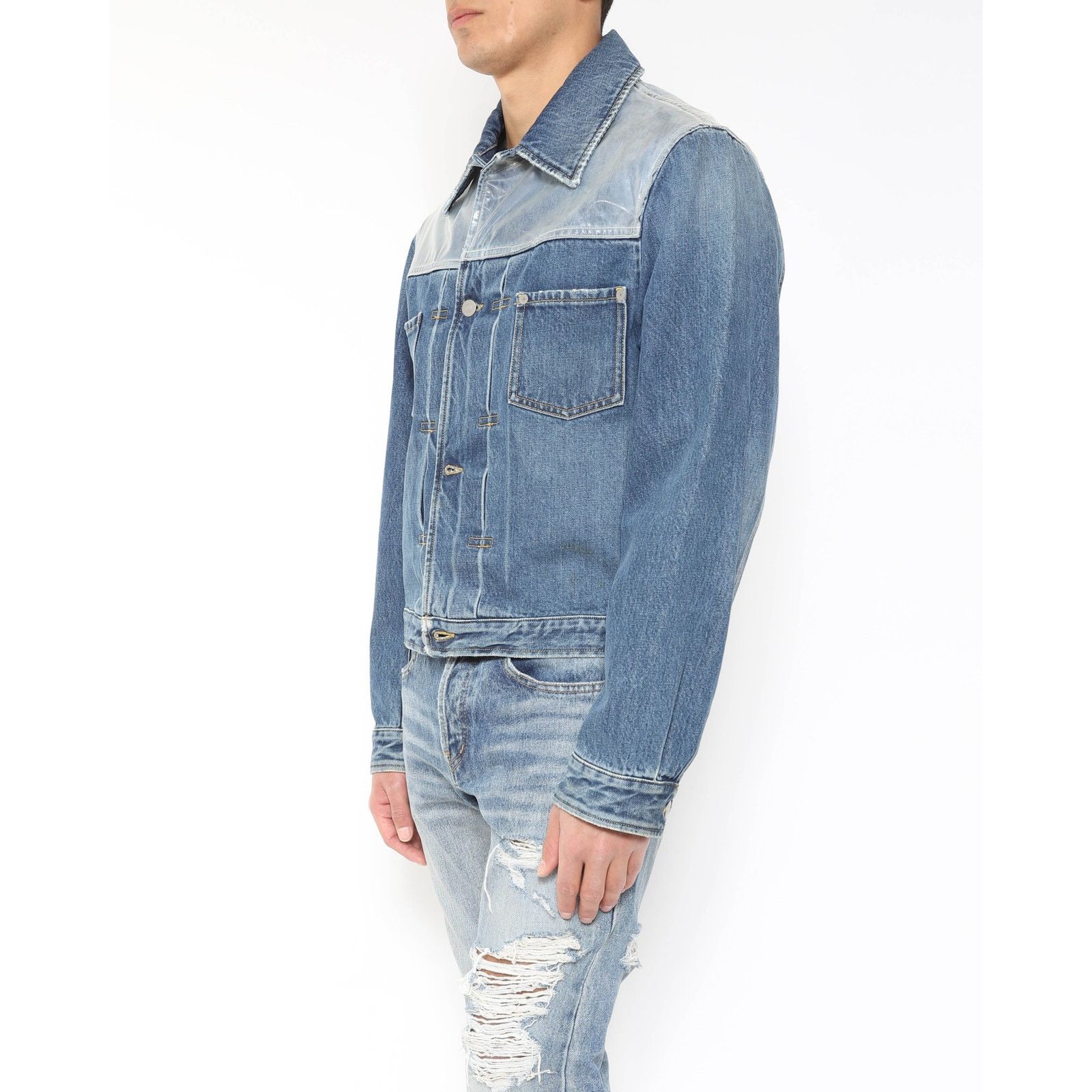 Maison Margiela Denim Jacket with Plastic Panel Size US S / EU 44-46 / 1 - 5 Thumbnail
