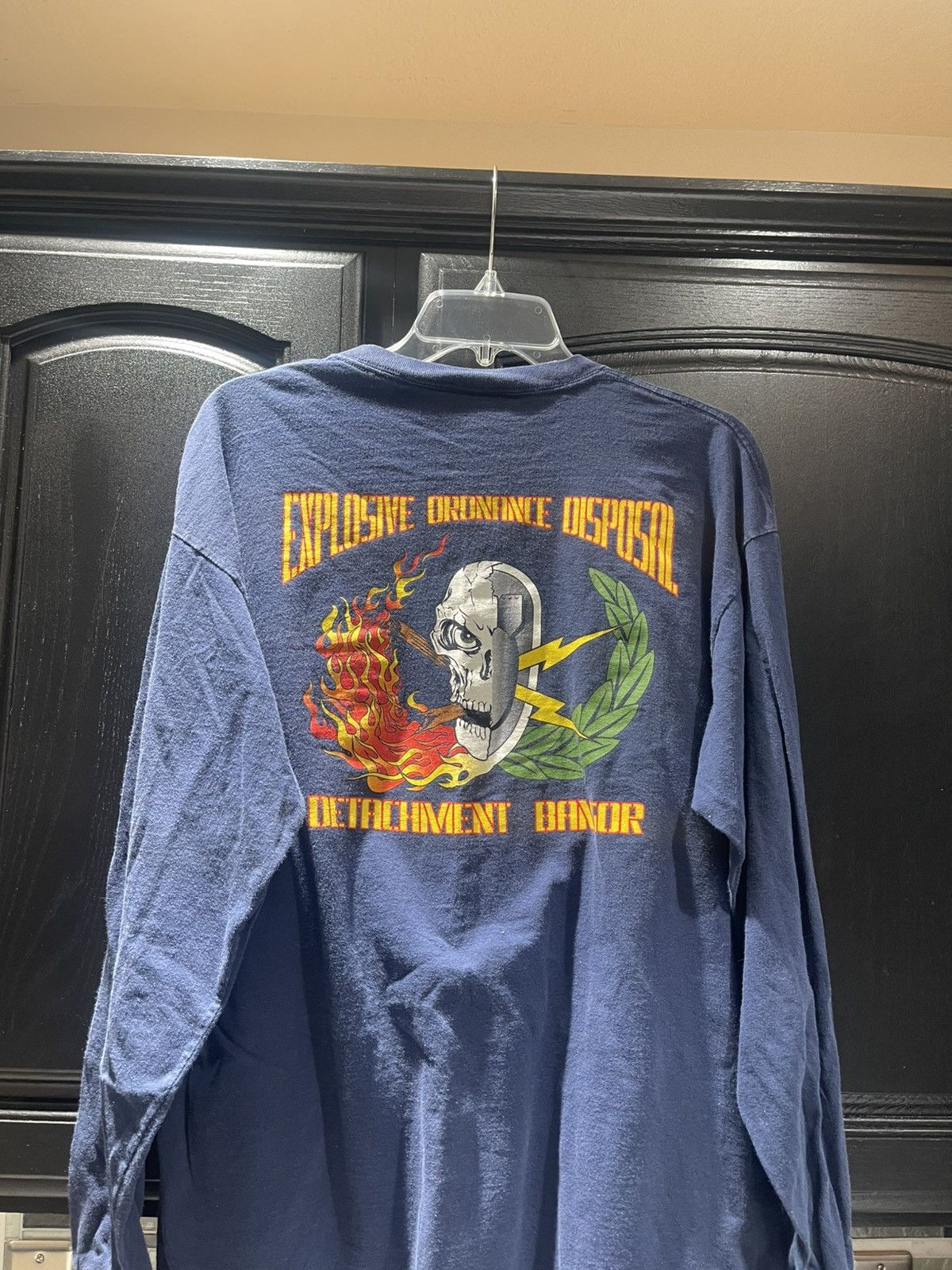 Fruit Of The Loom Vintage Navy Det Bagor Long Sleeve T Shirt Graphic on Back Size US XL / EU 56 / 4 - 4 Thumbnail
