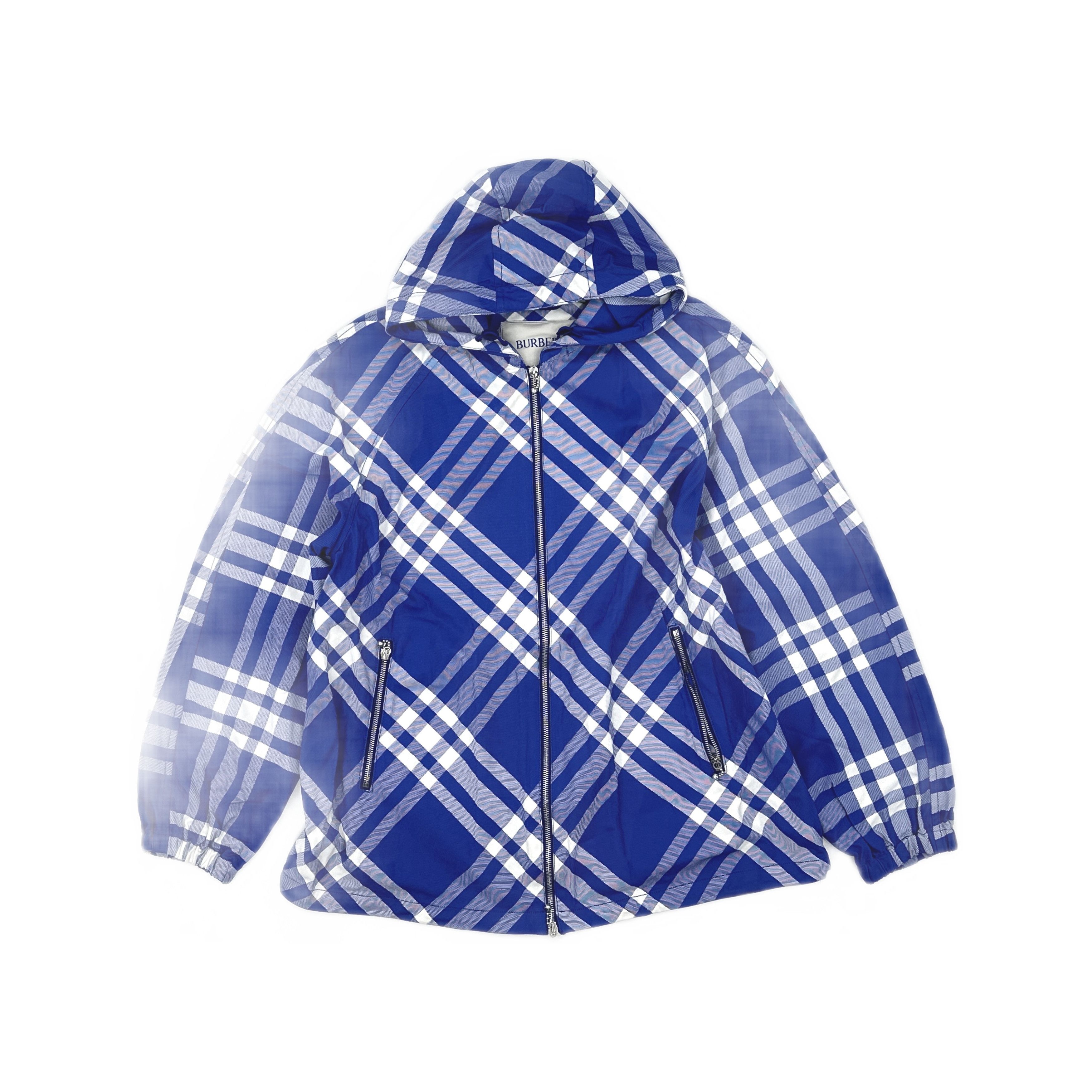 Burberry Burberry Blue Check Hooded Jacket Size M Size US M / EU 48-50 / 2 - 1 Thumbnail