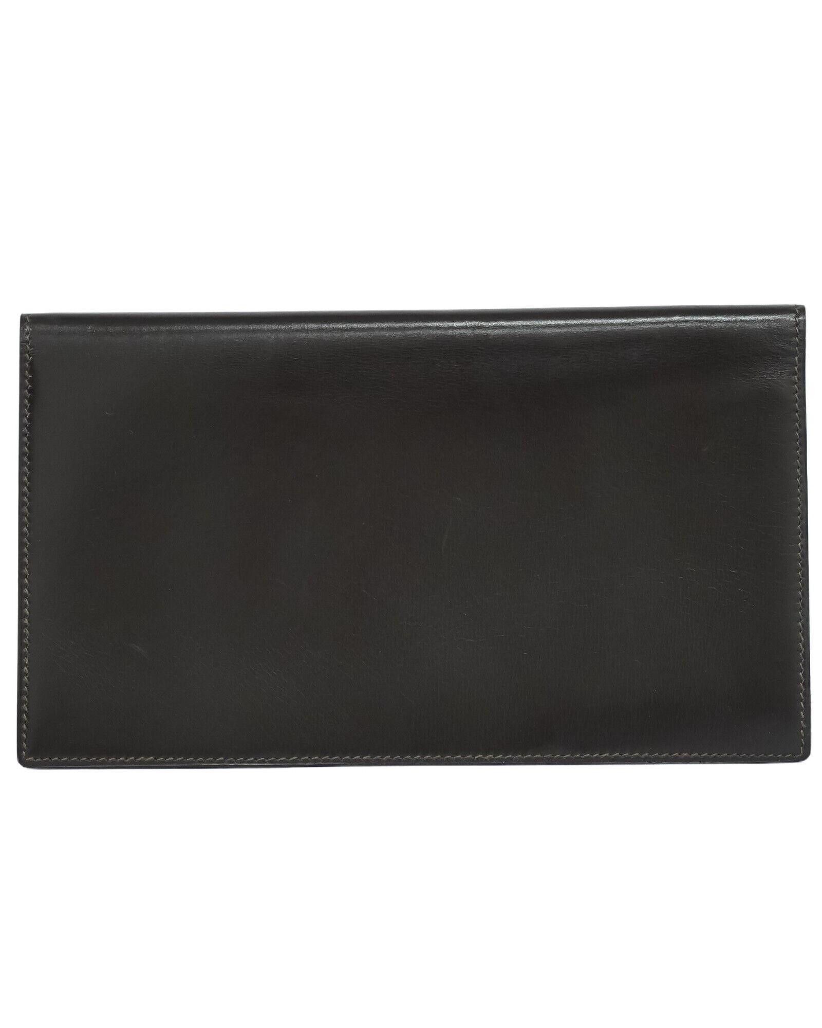image of Hermes Brown Leather Long Wallet For Bills And Cards - Elegant And Versatile Design, Women's