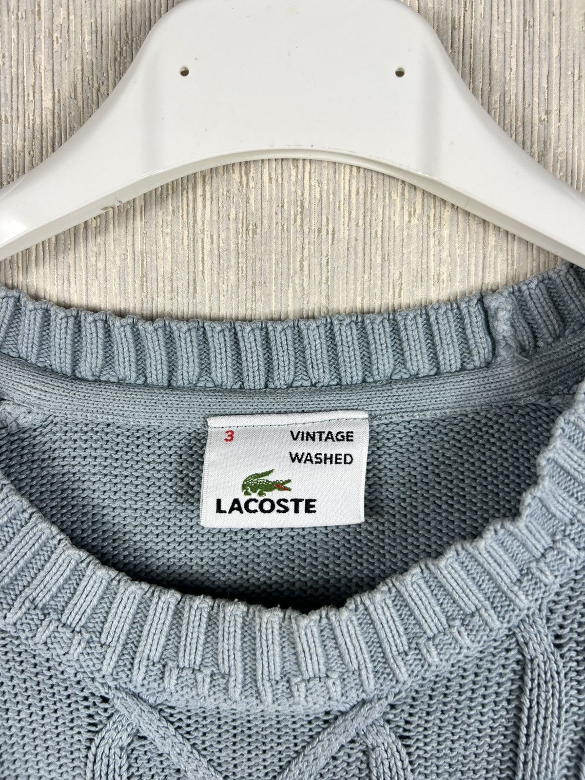 Lacoste Lacoste vintage washed cable knit sweater luxury old money Size US M / EU 48-50 / 2 - 9 Thumbnail