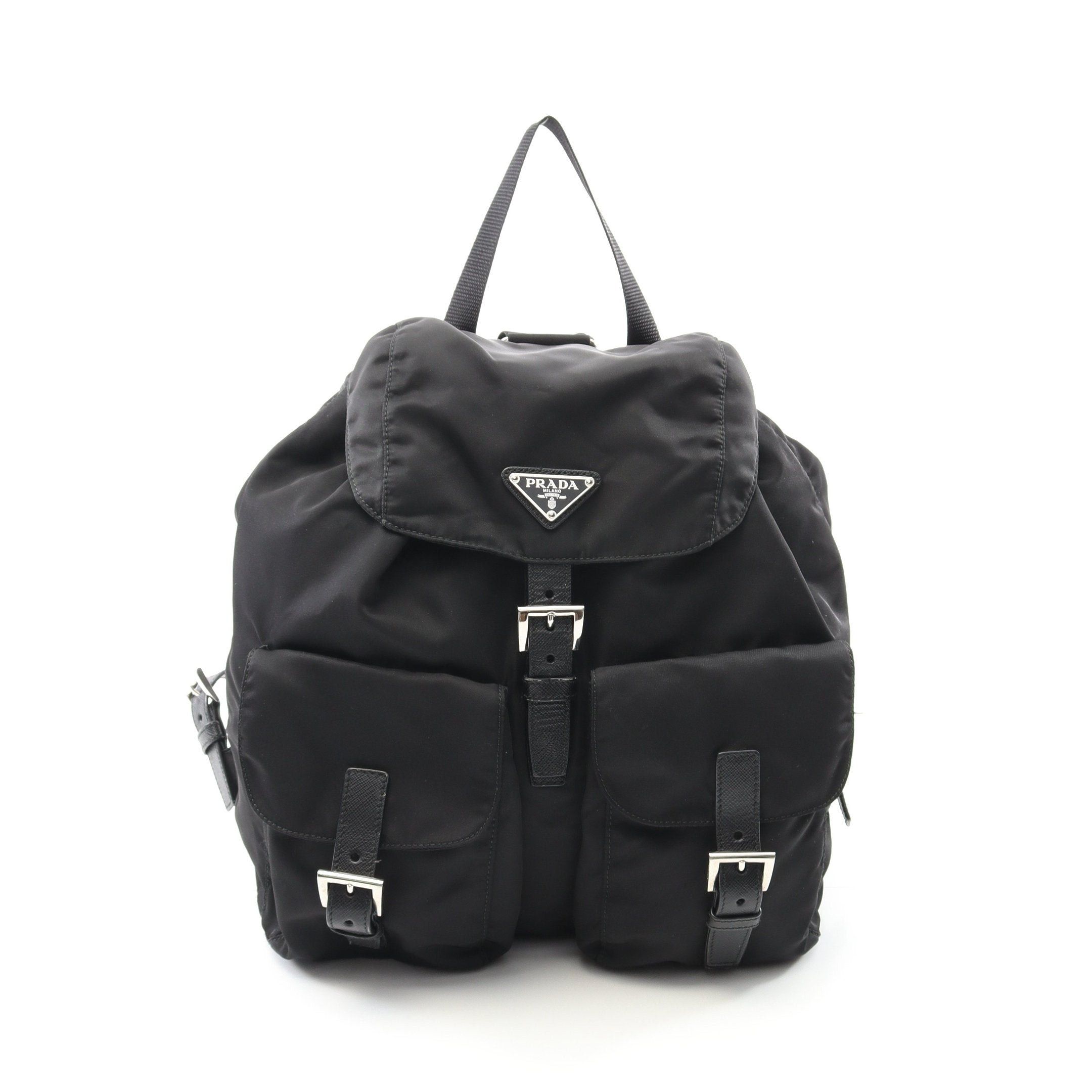 Prada Prada Vela Backpack Rucksack Nylon Saffiano Leather Black Size ONE SIZE - 1 Thumbnail