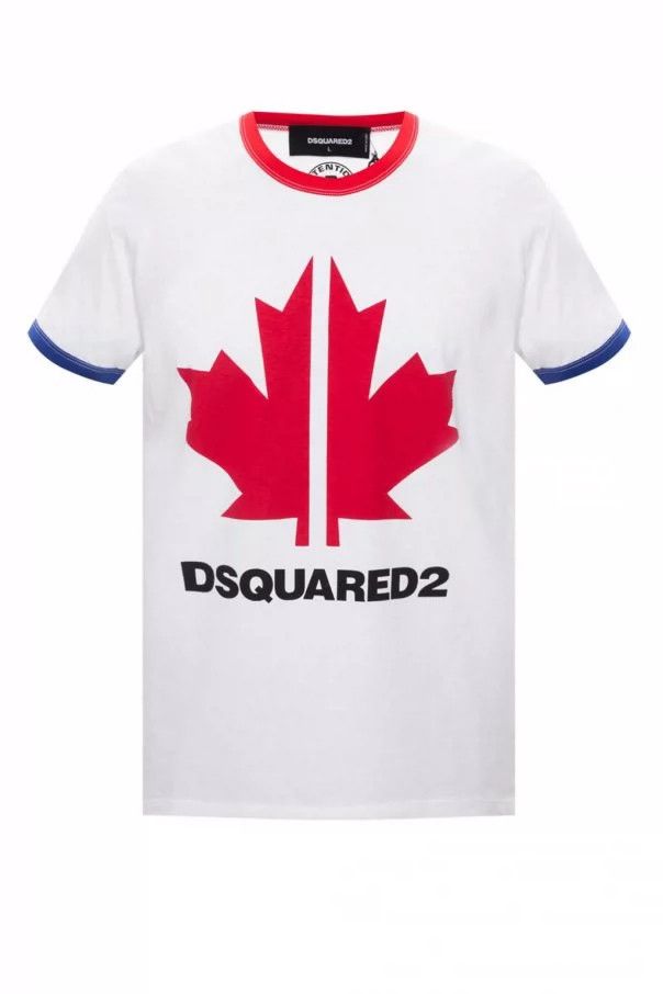 Dsquared2 DSQUARED2 White Maple Leaf T-Shirt-yf Size US M / EU 48-50 / 2 - 1 Thumbnail