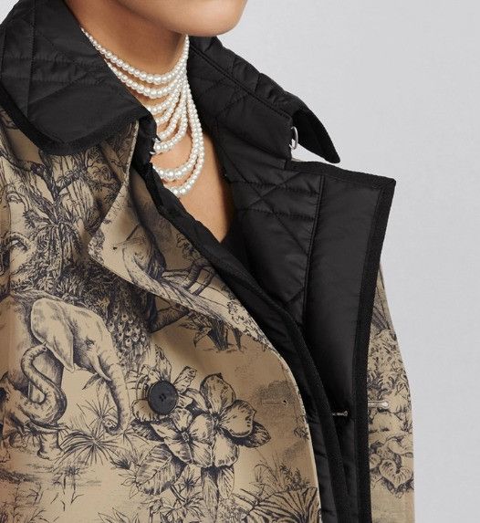 o1w1db10824 2-in-1 Sleeveless Coat in Beige Black