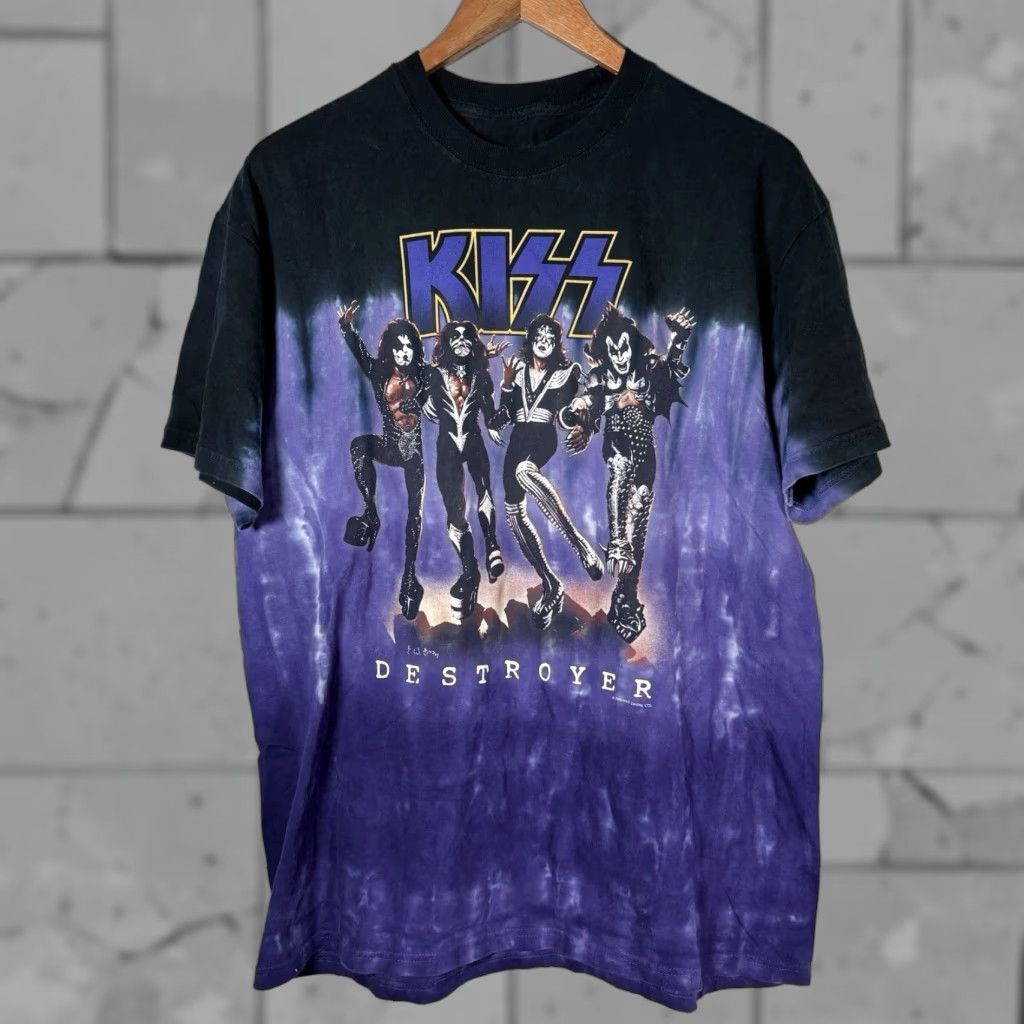 Liquid Blue VINTAGE Liquid Blue Black Tie Dye KISS Band Graphic Tee Mens Size L Size US L / EU 52-54 / 3 - 1 Thumbnail