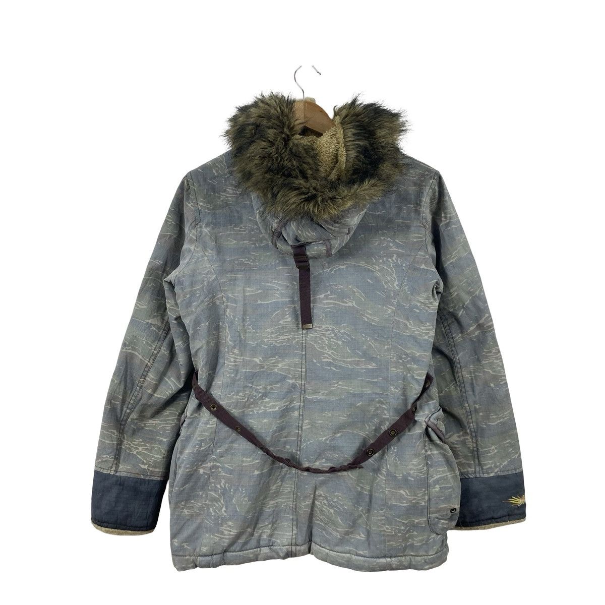 Replay Vintage REPLAY TIGER CAMO Fur Hooded Parka Jacket Utility Size US S / EU 44-46 / 1 - 8 Thumbnail