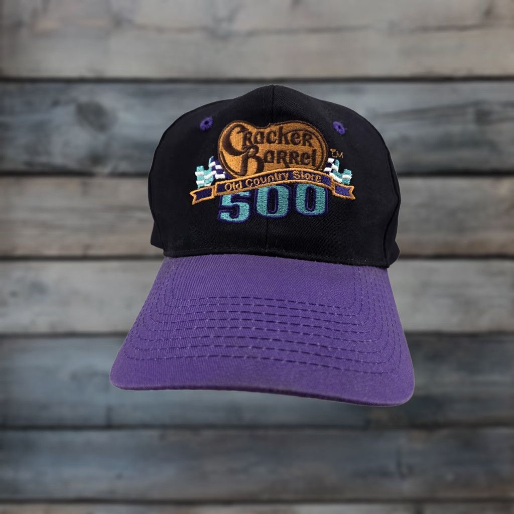 NASCAR VINTAGE 1990s Cracker Barrel 500 Old Country Store Nascar Race Snapback Cap Hat Men Black One Size Adjustable Hat Size ONE SIZE - 1 Thumbnail