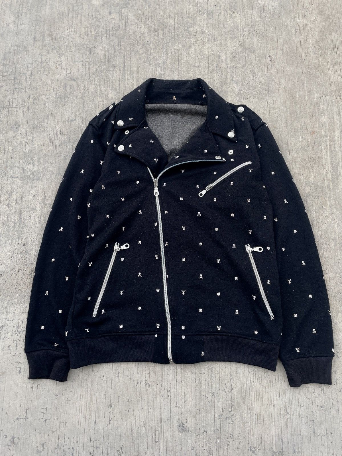 2000s JAPANESE BRAND SKULL OVP DOUBLE COLLAR JACKET PUNK