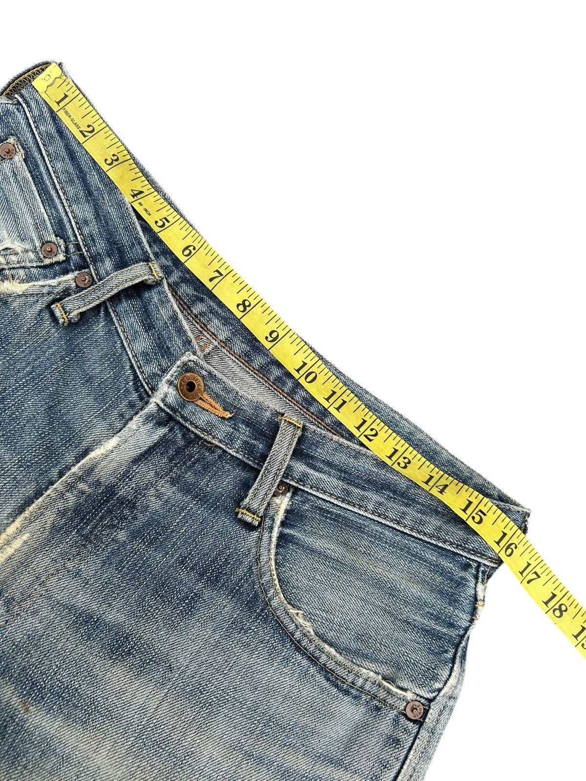 Kapital Thrashed Vintage Edwin 505ZX Selvedge Dirty Denim Jeans Size US 32 / EU 48 - 16 Thumbnail