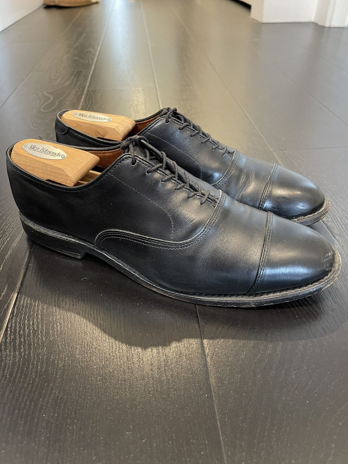 Allen Edmonds Allen Edmonds Park Avenue Black Cap-toe Oxford Dress Shoe Size US 7.5 / EU 40-41 - 1 Thumbnail