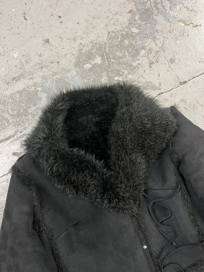 Balmain 1990s Balmain Black Faux Fur Shearling Effect Jacket Size XS / US 0-2 / IT 36-38 - 5 Thumbnail