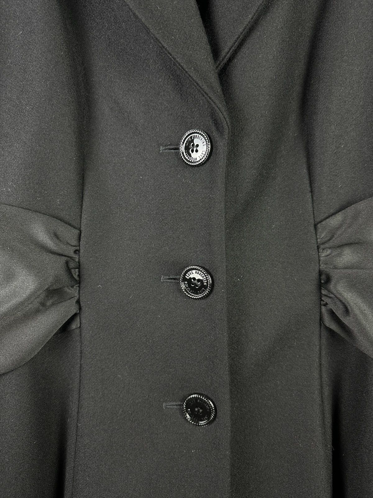 Love Moschino Love Moschino Black Wool Jackets & Women's Coat Size M / US 6-8 / IT 42-44 - 5 Thumbnail