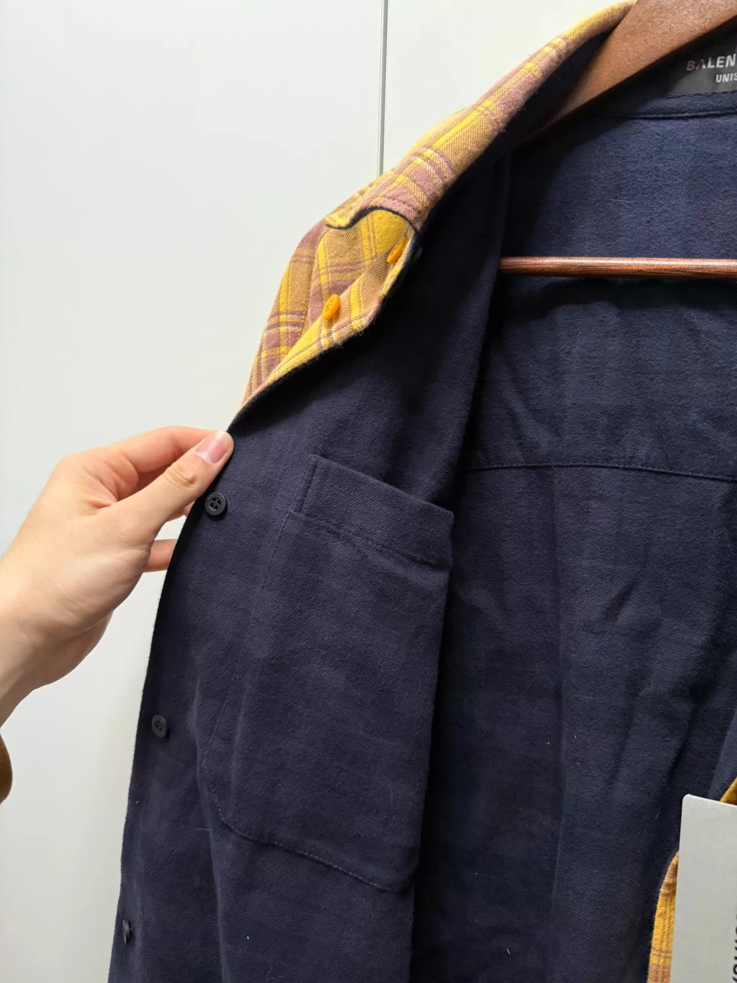 Balenciaga Balenciaga double-sided yellow blue plaid flannel shirt Jkt Size US XXS / EU 40 - 3 Thumbnail