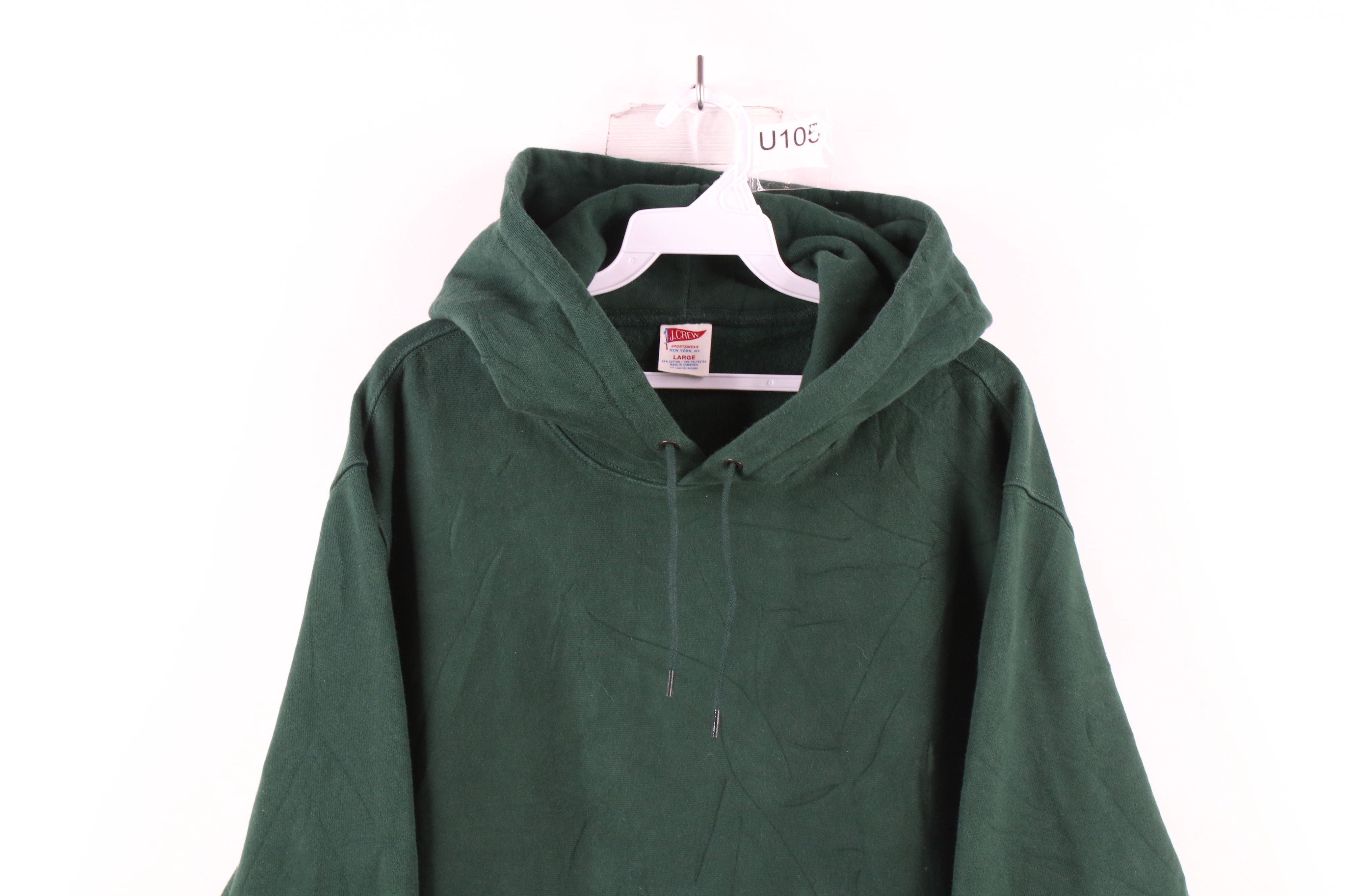 J.Crew × Vintage J Crew Sportswear Blank Heavyweight Hoodie Sweatshirt Size US L / EU 52-54 / 3 - 2 Thumbnail