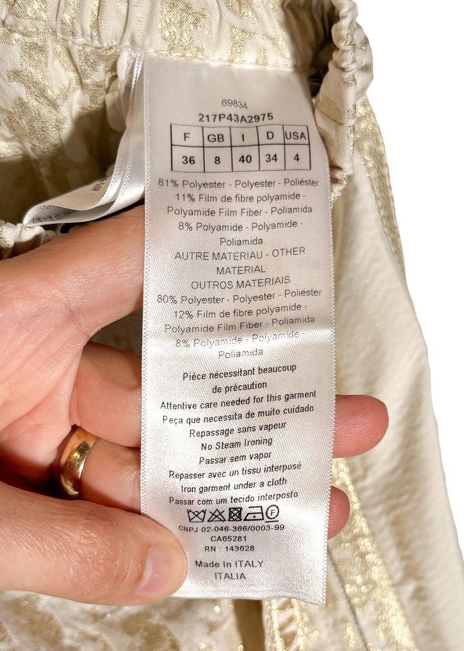 Dior Dior Oblique Gold Technical Taffeta Track Pants Size 26" / US 2 / IT 38 - 13 Thumbnail