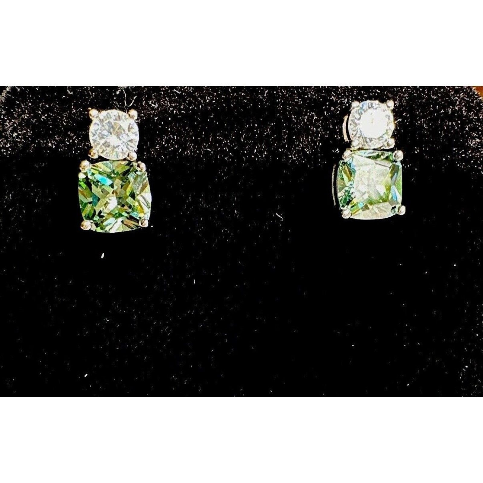 Other Cushion Cut 2.3ct Green Sapphire & Diamond .925 Silver Lab Size ONE SIZE - 4 Thumbnail