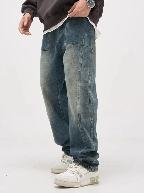 Japanese Brand × Jean American retro washed distressed loose all-match jeans Size US 32 / EU 48 - 2 Thumbnail
