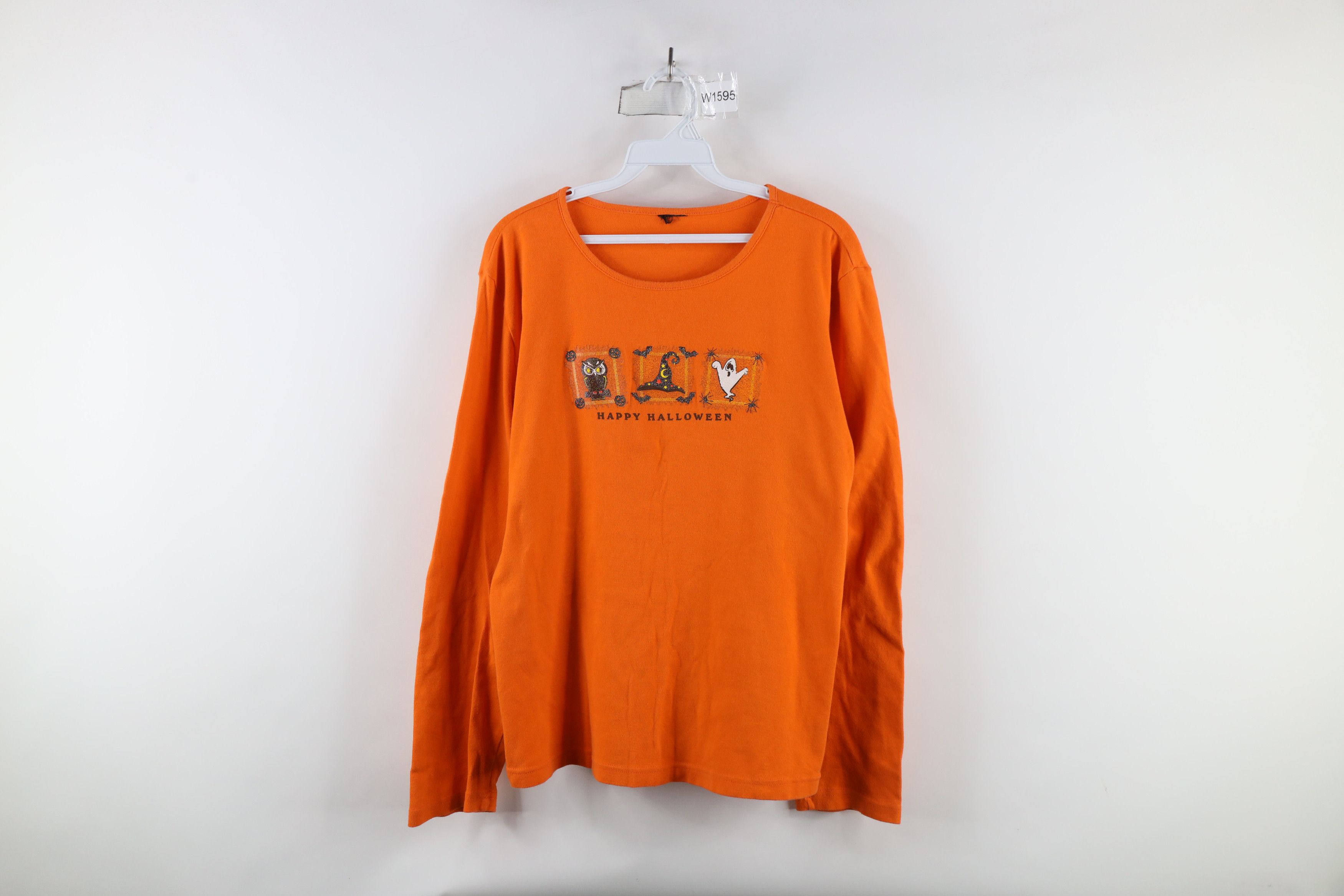 Vintage Vintage 90s Streetwear Ghost Owl Bat Long Sleeve T-Shirt Size XL / US 12-14 / IT 48-50 - 1 Thumbnail