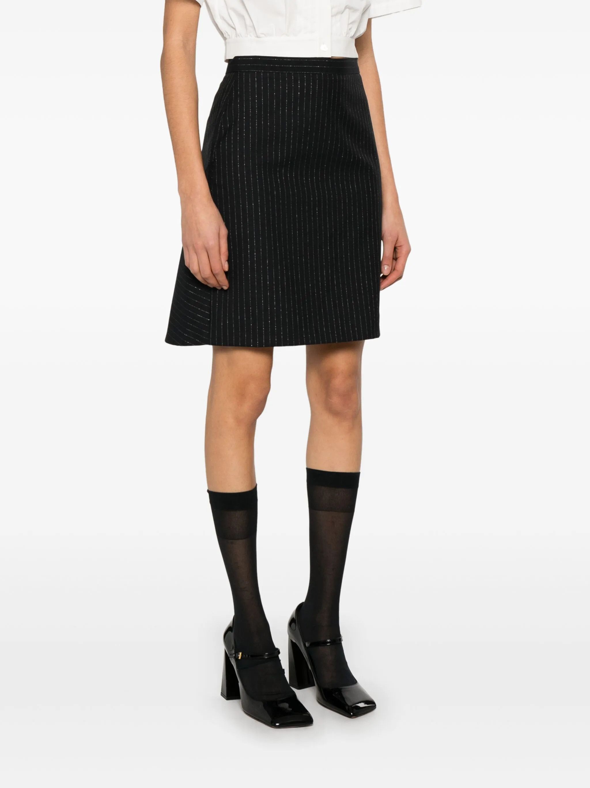 Alexander McQueen o1y0325 Mini Skirt in Black Size 25" / US 0 / IT 36 - 3 Thumbnail