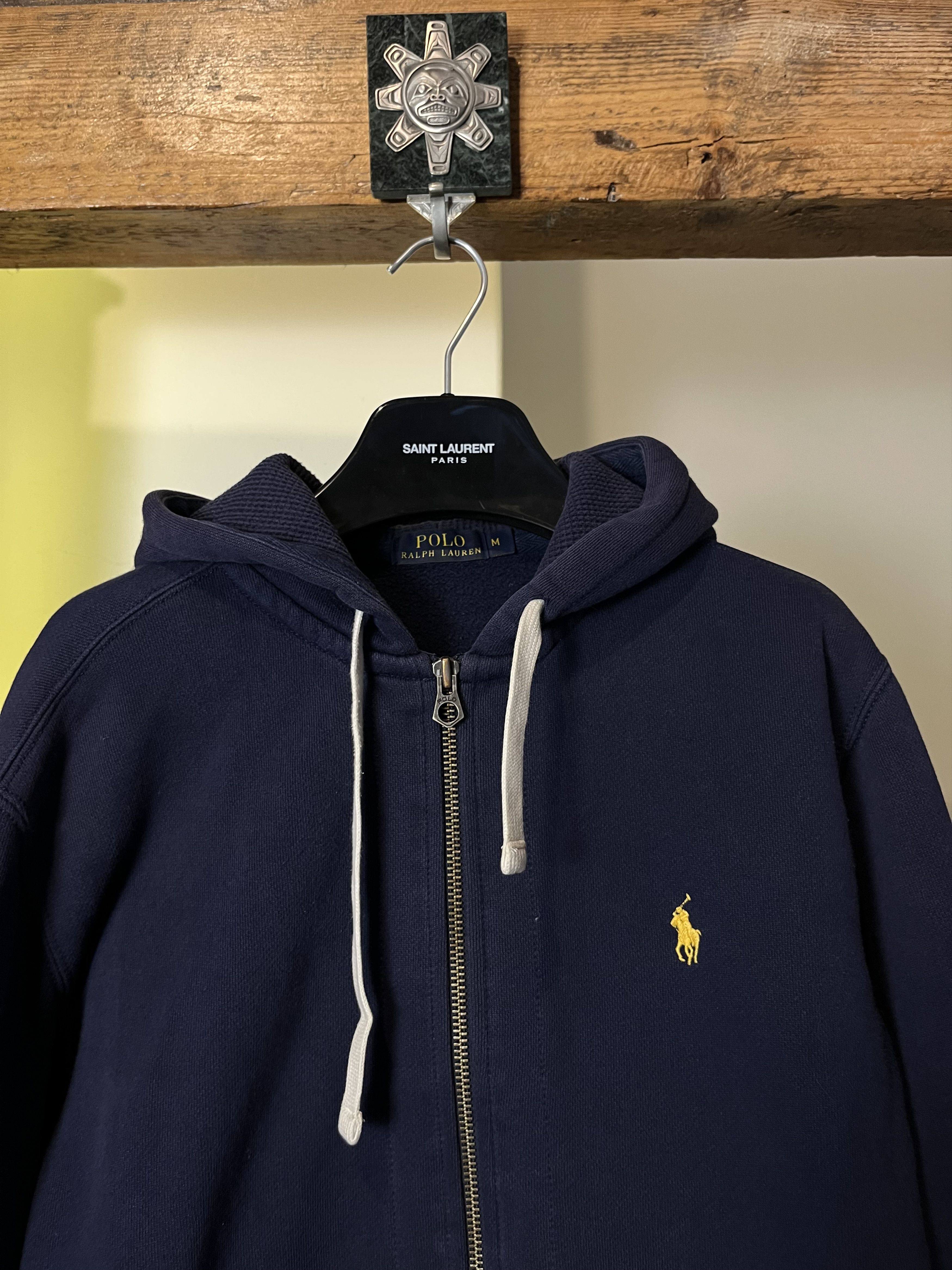 Polo Ralph Lauren × Ralph Lauren × Vintage Y2K Polo Ralph Lauren Navy Heavy Cotton Zip Hoodie Pony Logo Size US M / EU 48-50 / 2 - 3 Thumbnail