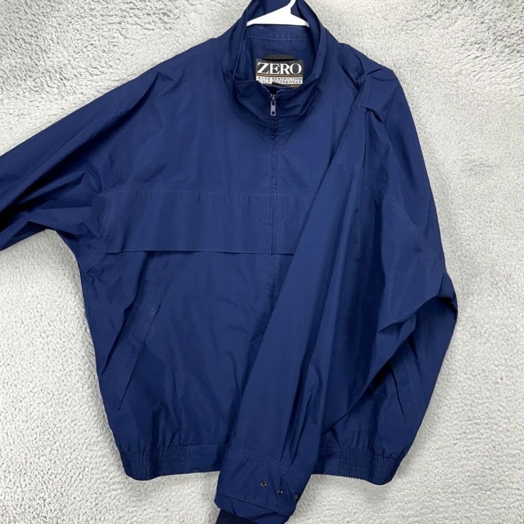 Vintage Zero Restriction Golf Windbreaker Jacket Mens Large Blue Full Zip Waterproof Full Zip Windbreaker Outdoor Golfing Jacket Mens L Blue Size US L / EU 52-54 / 3 - 2 Thumbnail