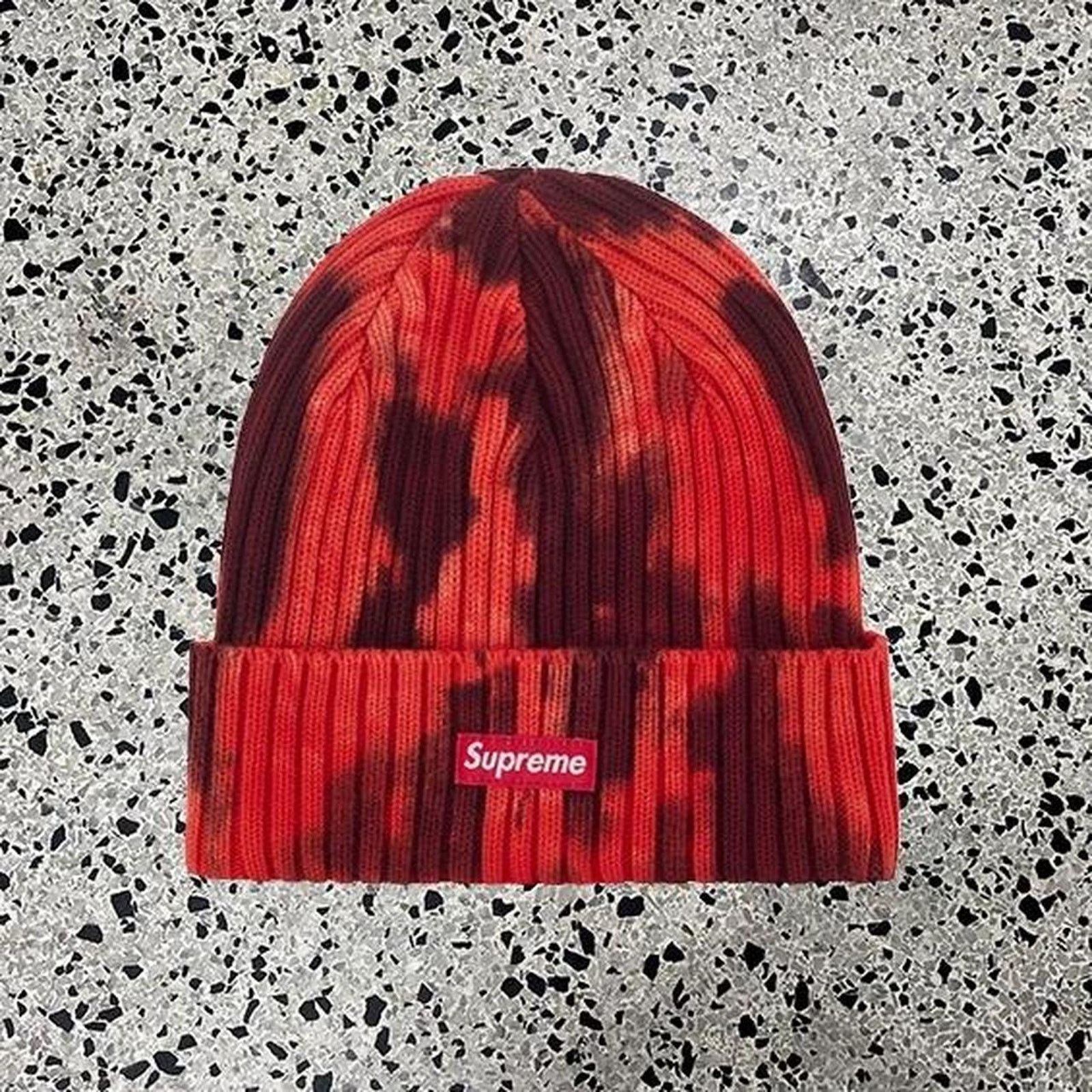 Pre-owned Made In Usa X Supreme Ss 24 Splatter Red Beanie: