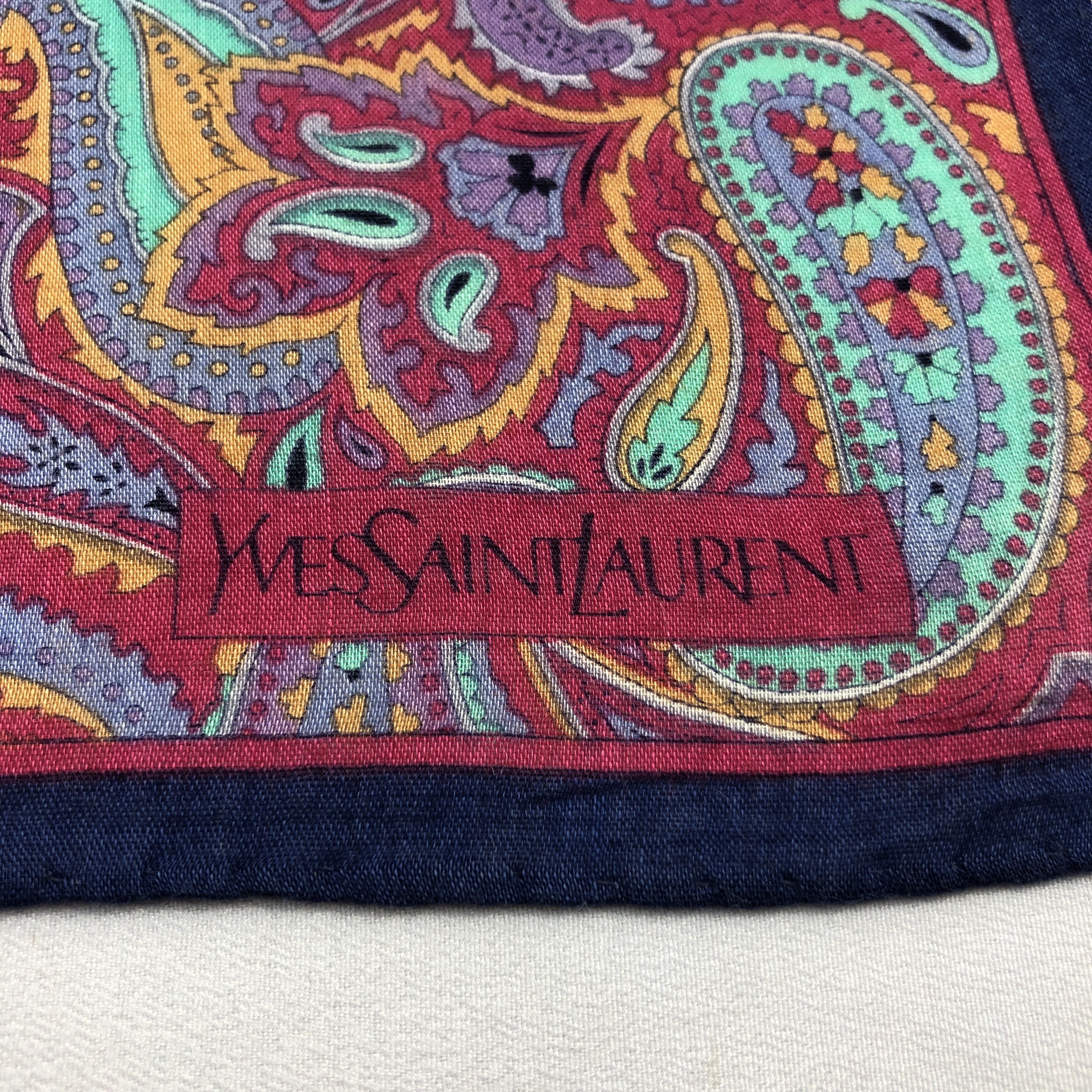 Yves Saint Laurent YSL Paisley Handkerchief Neckerchief Bandana H3064 Size ONE SIZE - 3 Thumbnail
