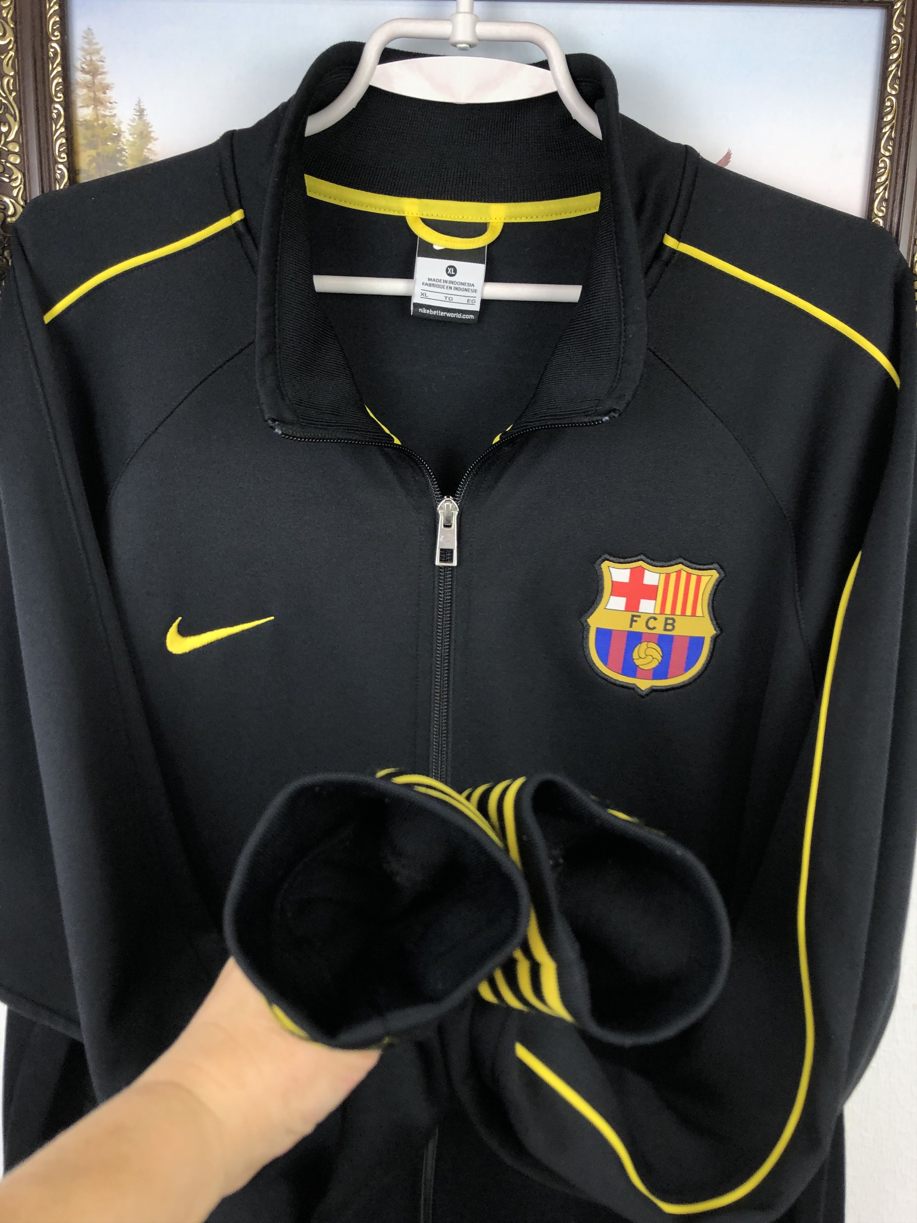 Nike Nike Barcelona Football Jacket Soccer Track Top Mens Black Size US XL / EU 56 / 4 - 4 Thumbnail