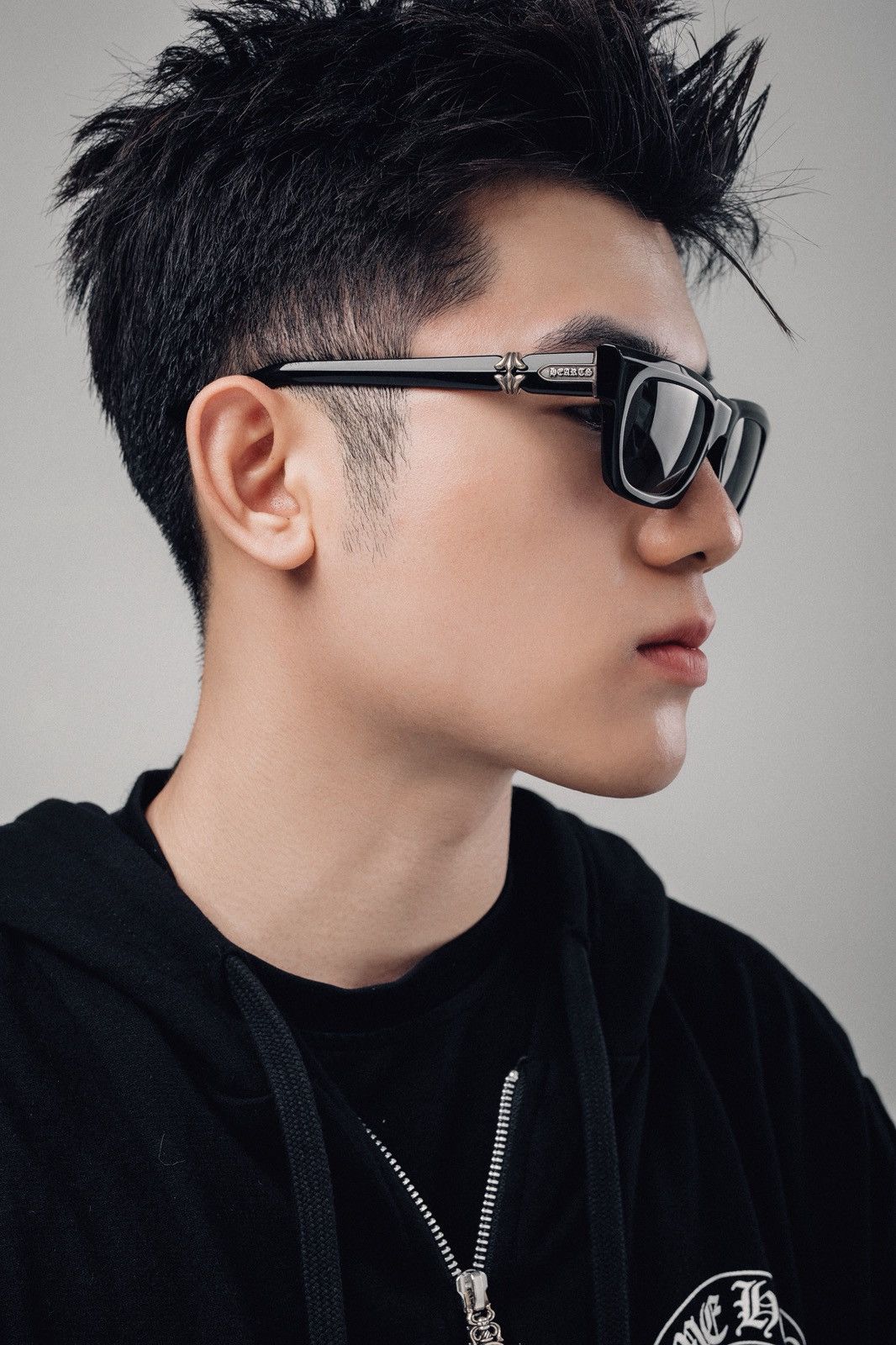 Chrome Hearts CHROME HEARTS CLITERALLY BLACK/SHINY SILVER SUNGLASSES Size ONE SIZE - 11 Thumbnail