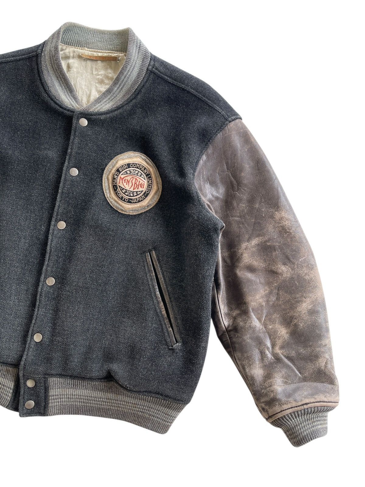 BIGI Mens Bigi Distressed Varsity Jacket Size US L / EU 52-54 / 3 - 7 Thumbnail