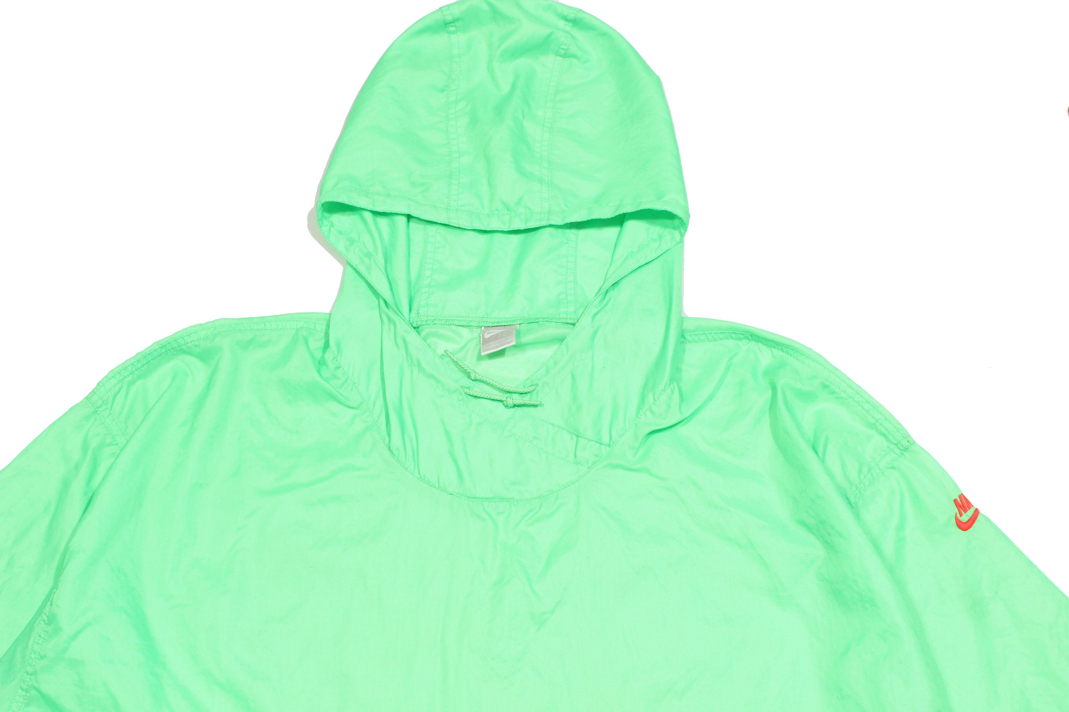 Nike 90S Logo Neon Green Nylon Anorak Jacket Size US L / EU 52-54 / 3 - 3 Thumbnail