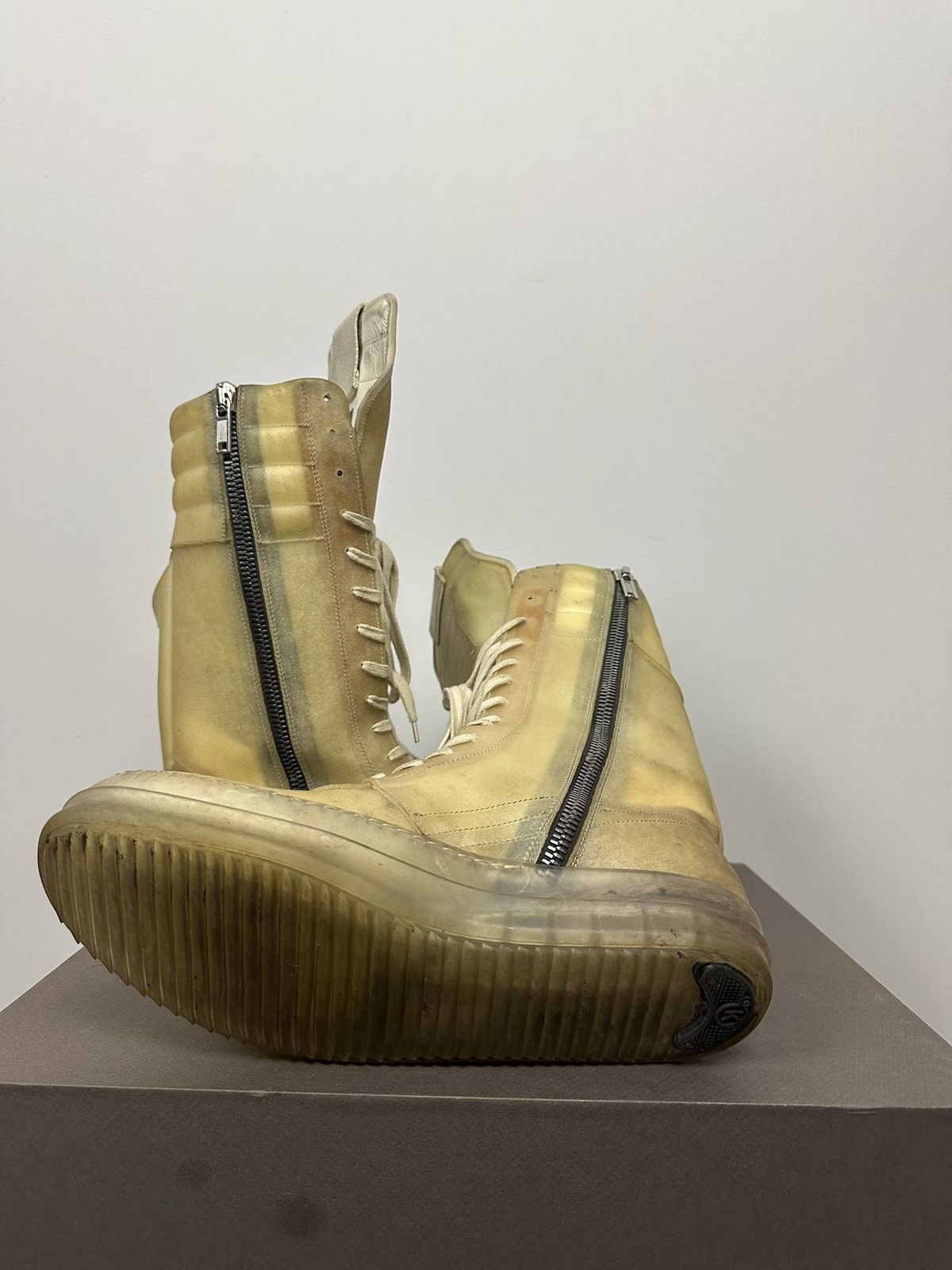 Rick Owens SS23 ‘EDFU’ Apparation Leather Cargobasket Sneaker Size US 10 / EU 43 - 8 Thumbnail