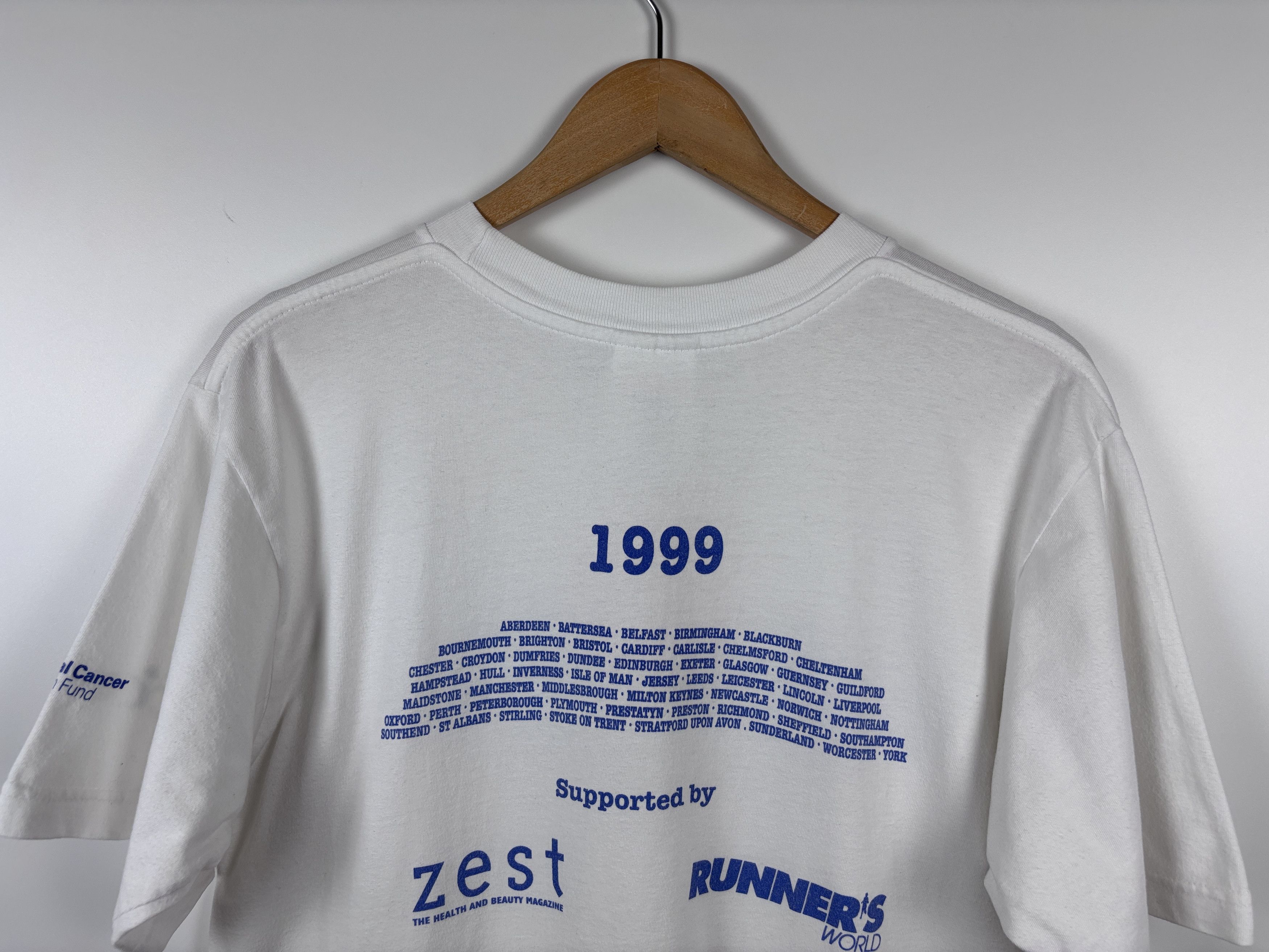 Nike × Vintage 1999 Nike Cancer Research Race For Life T-shirt White Size S Size US S / EU 44-46 / 1 - 6 Thumbnail