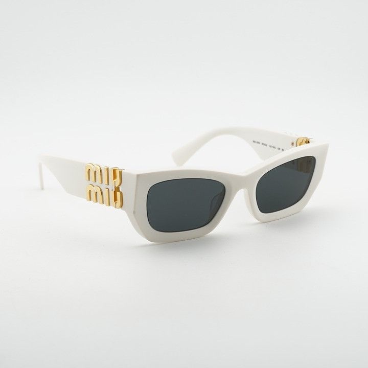 Miu Miu Miu Miu MU09WS 1425S0 Sunglasses White Cat Eye Frame Size ONE SIZE - 6 Thumbnail